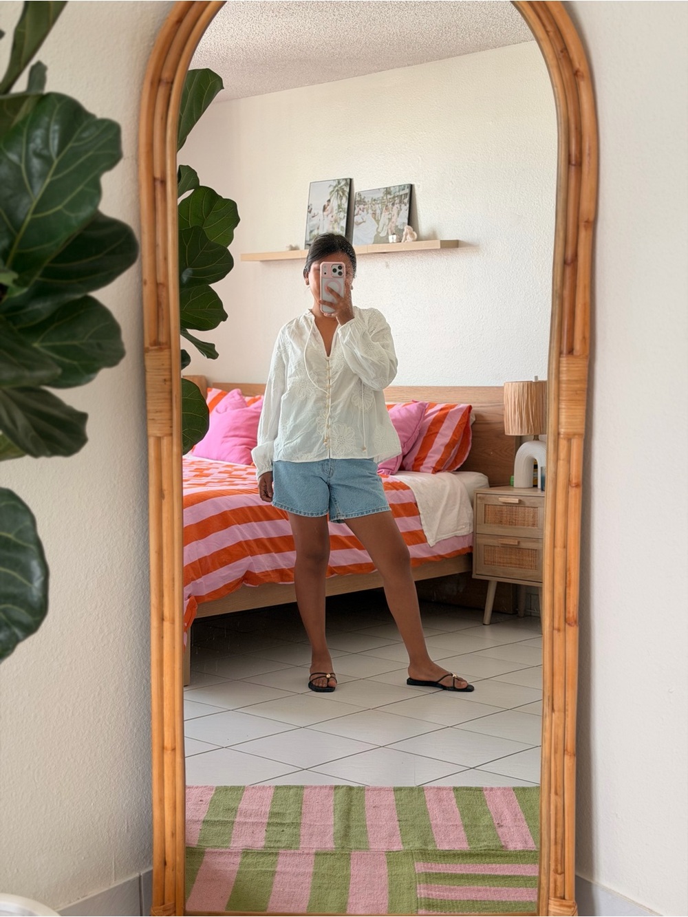 Mango White Embroidered Peasant Blouse